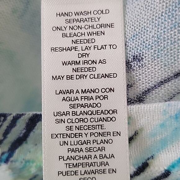 Chico's Blue Green Tranquility Drama Ishika Cardigan Size Medium - Picture 7 of 7